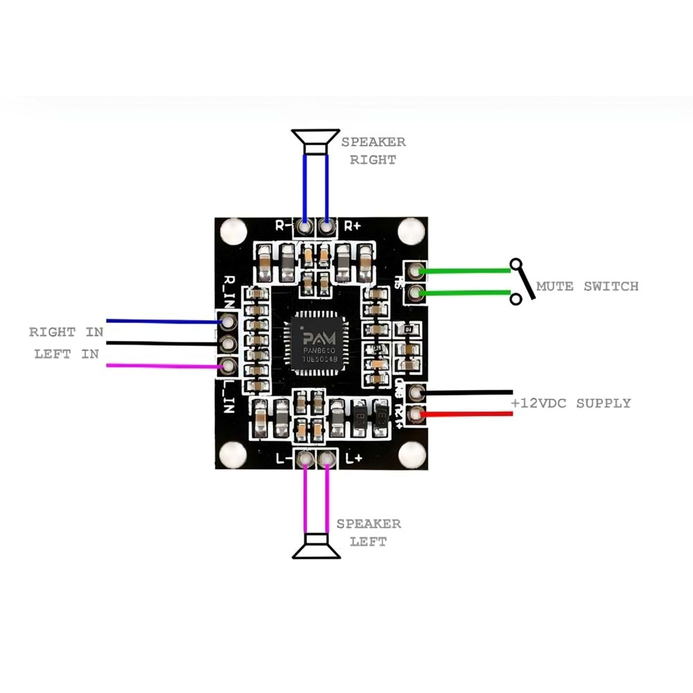 PAM8610 2x15W Amplifikatör Devresi 15W Stereo Anfi - Amfi Ses Yükseltici