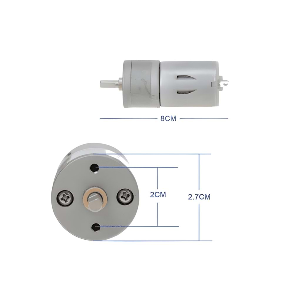 3-9V DC 281 RPM Gear Motor Vites Motoru Dişli Motoru