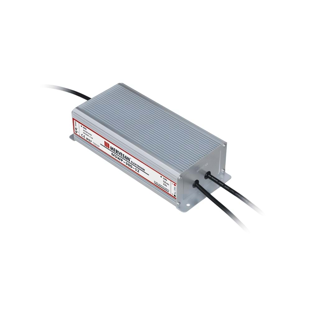 12V 23A 300W Sabit Voltaj SMPS IP-67, Metal Kasa Dış Mekan MTWP-300-12 Mervesan