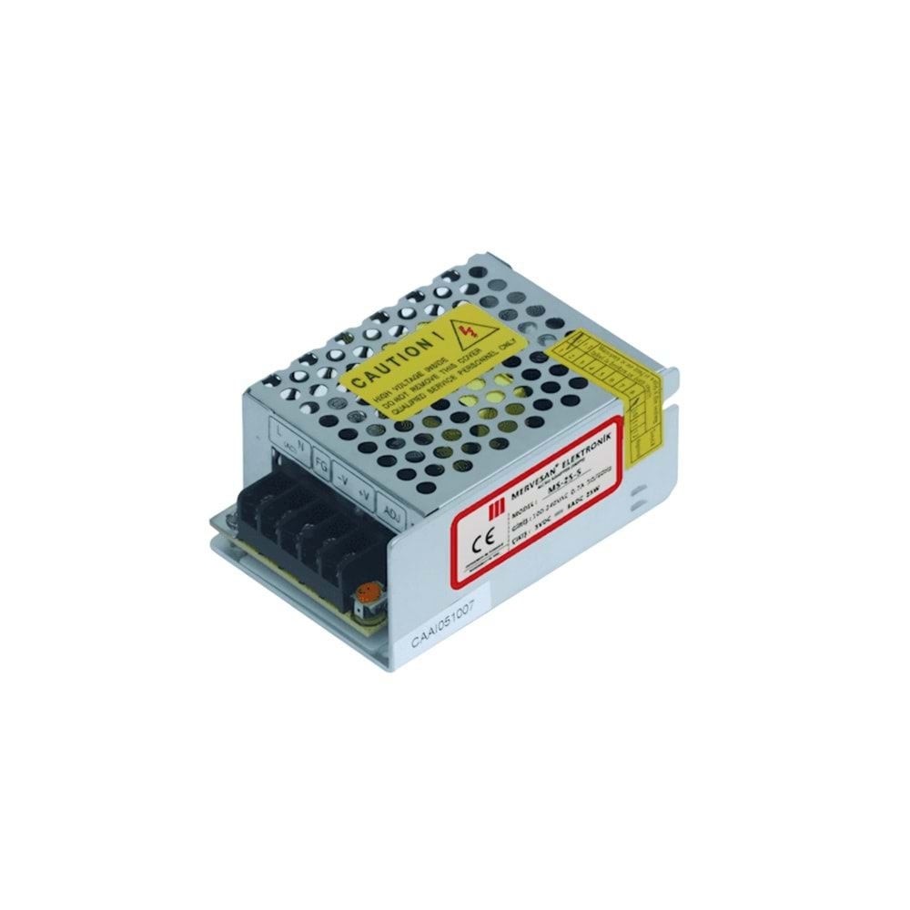 5V 5A 25W Metal Kasa Adaptör - SMPS, İç Mekan MT-25-5 Mervesan