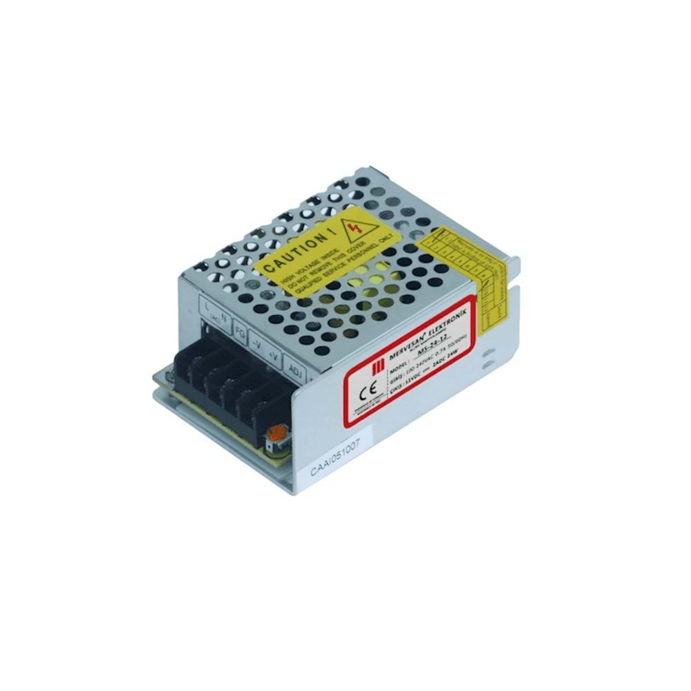 12V 3A 36W Metal Kasa Adaptör - SMPS, İç Mekan MT-36-12 Mervesan