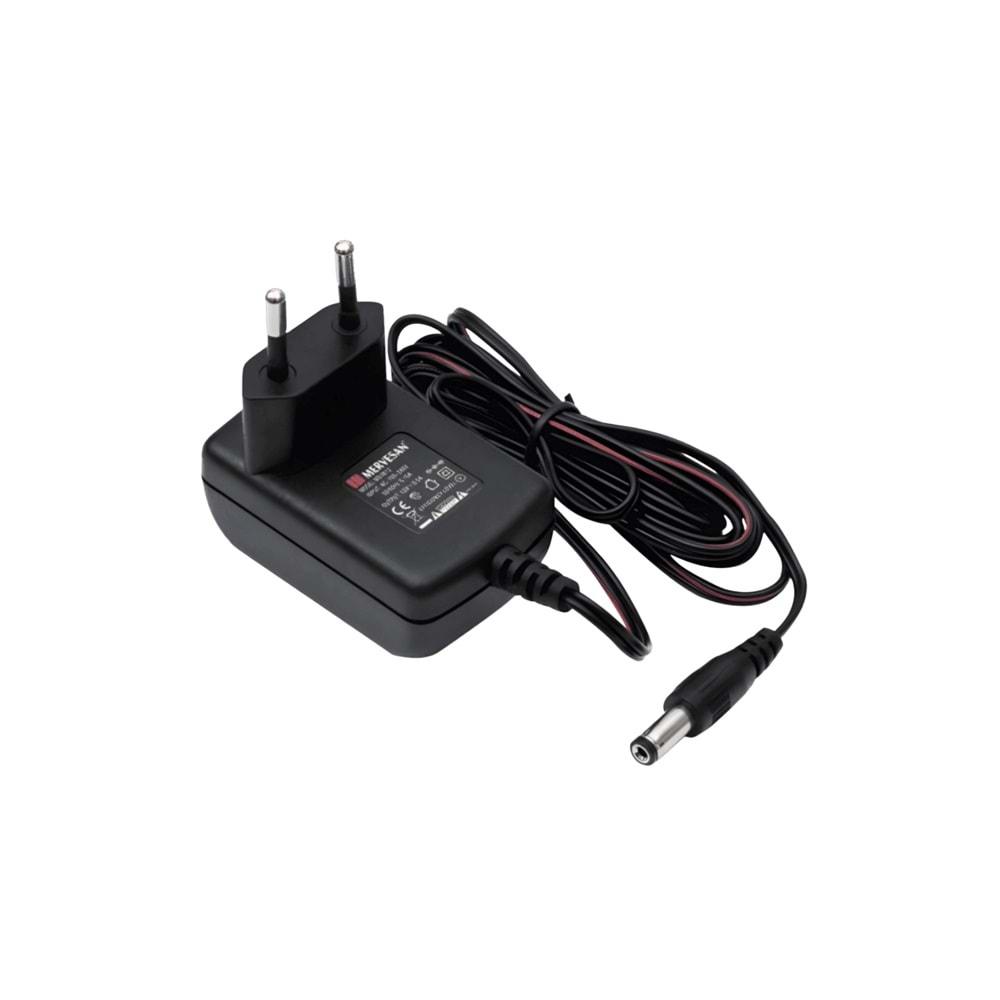 12V 500 mA. 6W Priz Modeli Adaptör, Plastik Kasa MT-0612 Mervesan