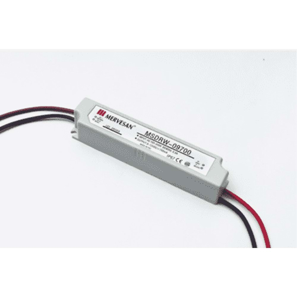 9-24V 350 mA. 8.4W LED Sürücü SMPS IP-67, Sabit Akım Led Driver MTD-09-350 Mervesan