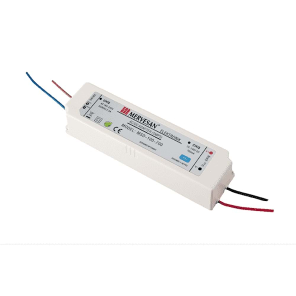 72-148V 700 mA. 100W LED Sürücü SMPS IP-67, Sabit Akım Led Driver MTD-100-700 Mervesan