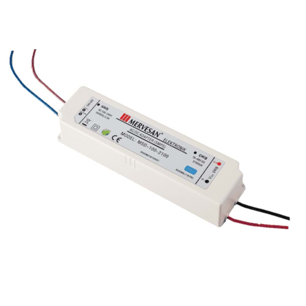 18-48V 2100 mA. 100W LED Sürücü SMPS IP-67, Sabit Akım Led Driver MTD-100-2100 Mervesan