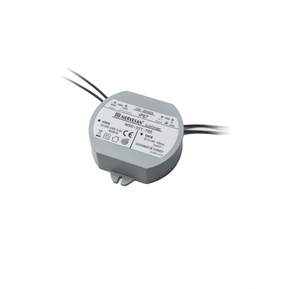 9-24V 1400 mA. 35W Dairesel LED Sürücü MSD-35Y-1400 Mervesan