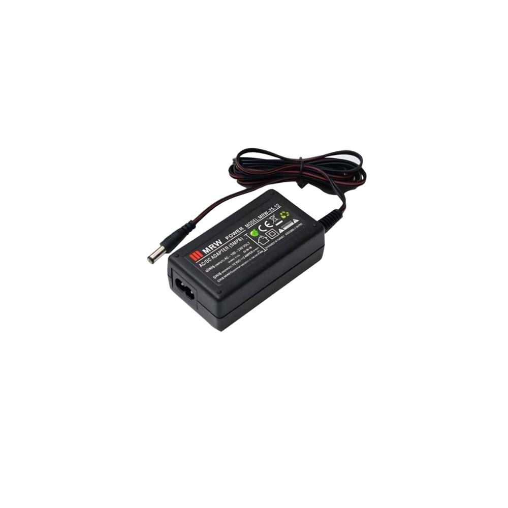 12VDC 2A 25W Metal Kasa Adaptör - SMPS, İç Mekan Ekonomik MRW-25-12 Mervesan