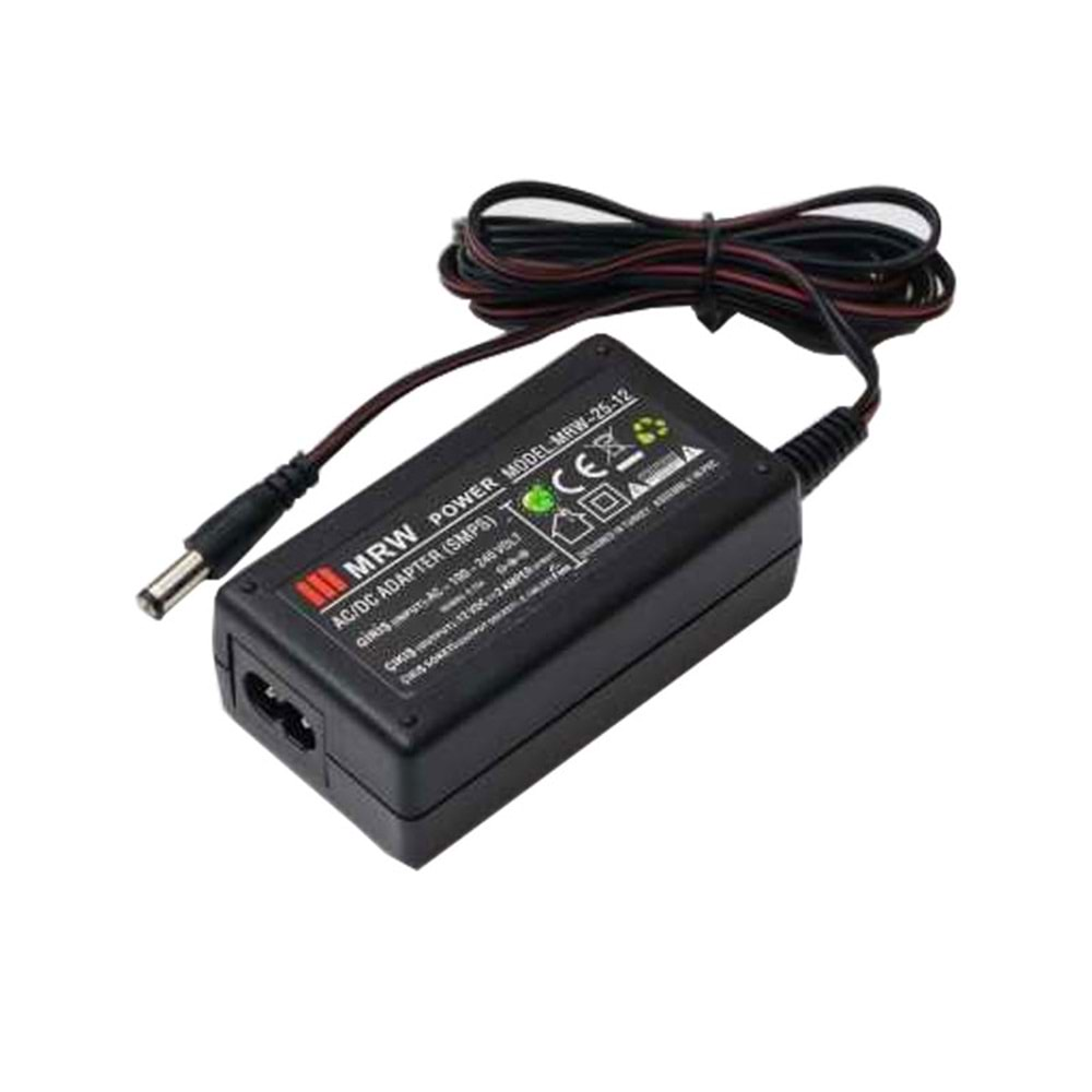 12VDC 2A 25W Masa Üstü AC-DC Adaptör, Power Modeli MRW-25-12 Mervesan