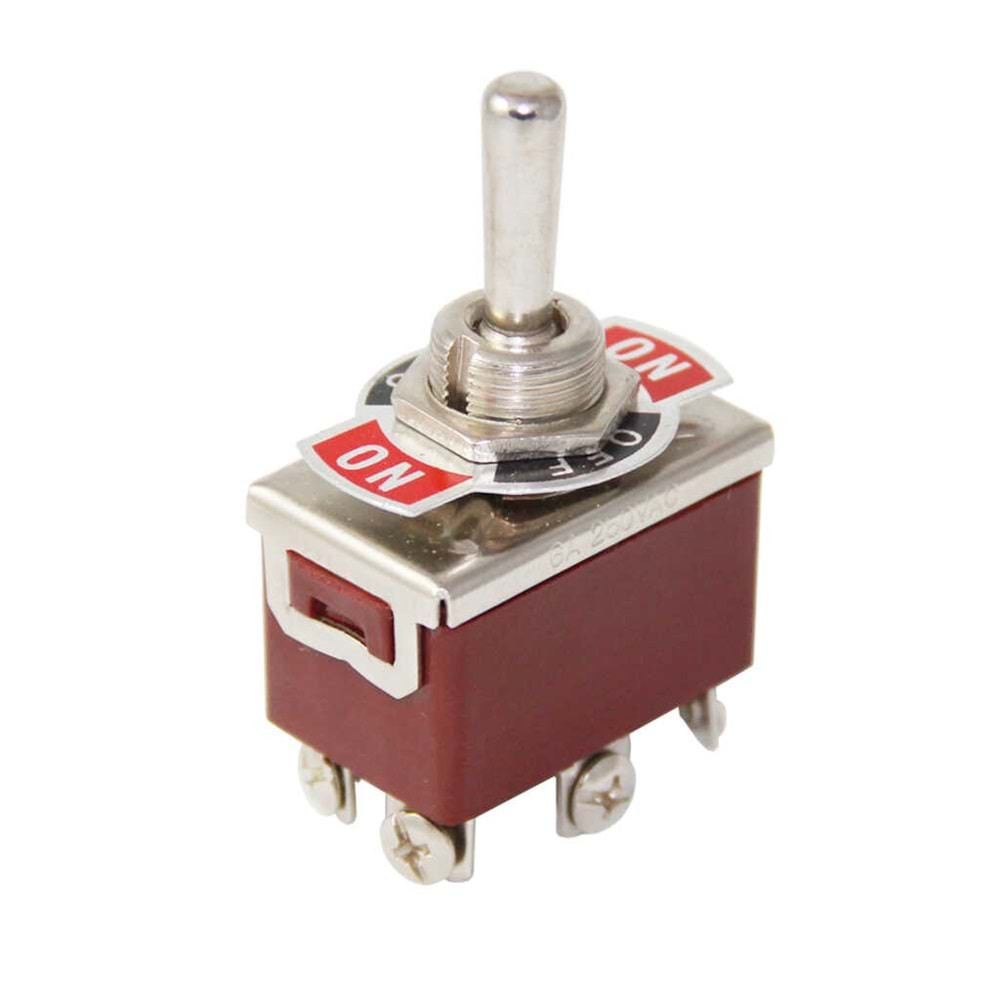 IC-158A Toggle Switch 6P Off-On Büyük Boy Çap 12mm Vidalı