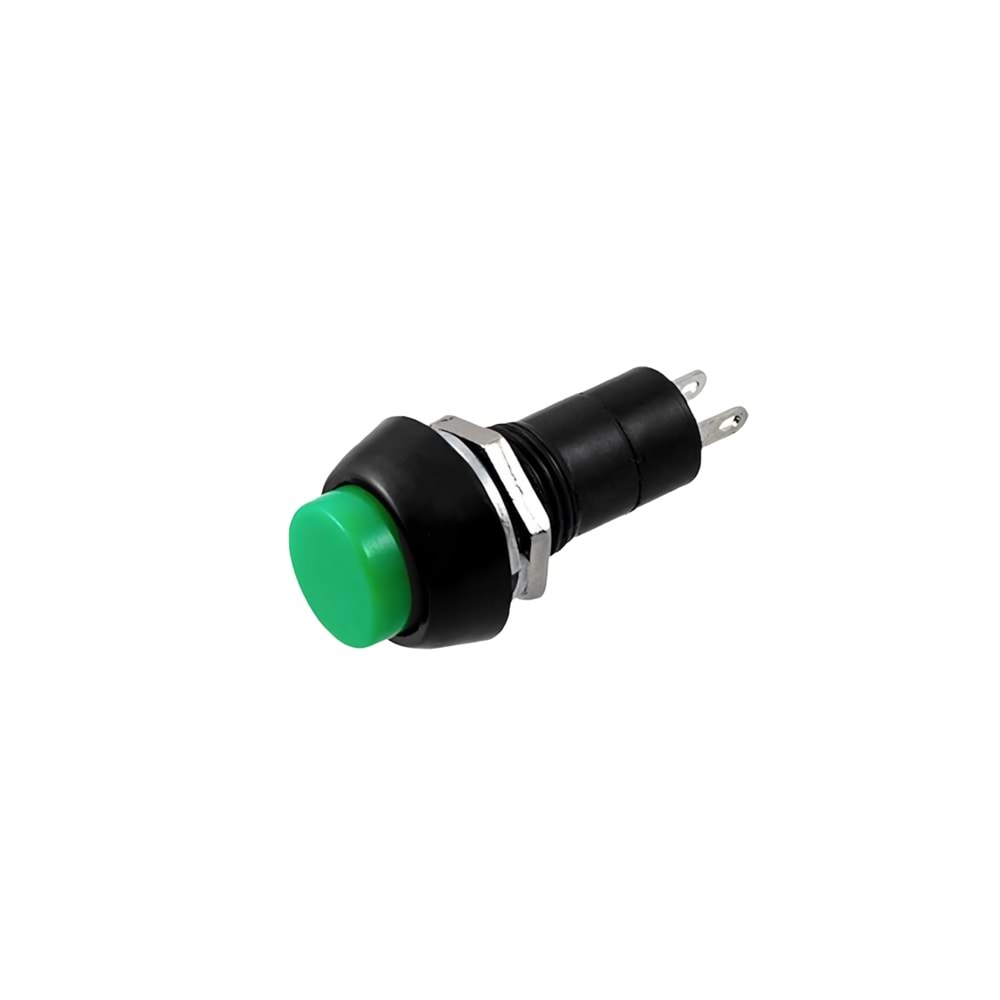 IC-185 Buton (Anahtar) Çap 12mm Kalıcılı, Yeşil Renk