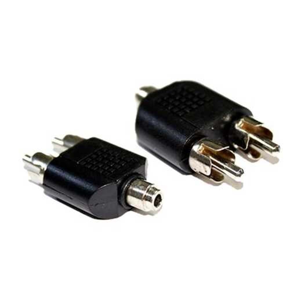 2 RCA Erkek 3.5mm Dişi Fiş