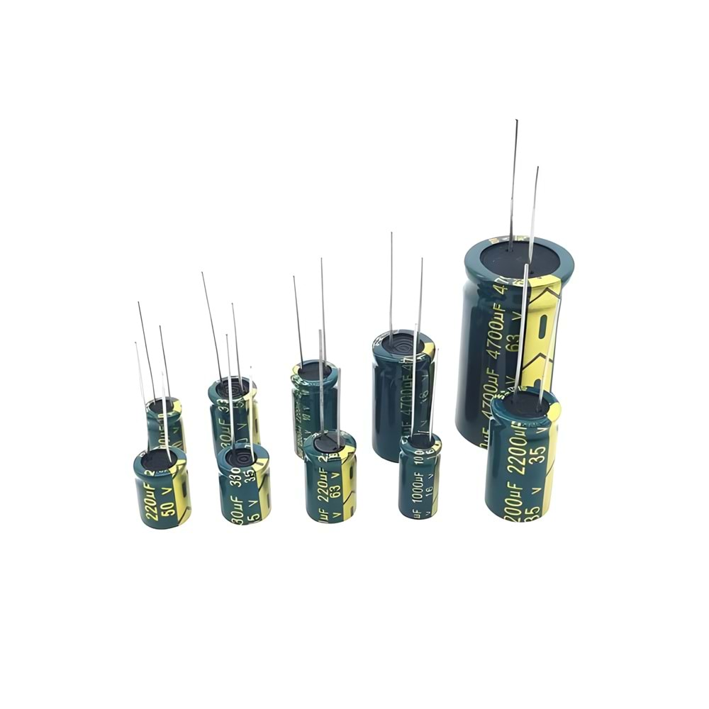 22uF 250 Volt Kondansatör, Kapasitör 10x20mm 105 Derece