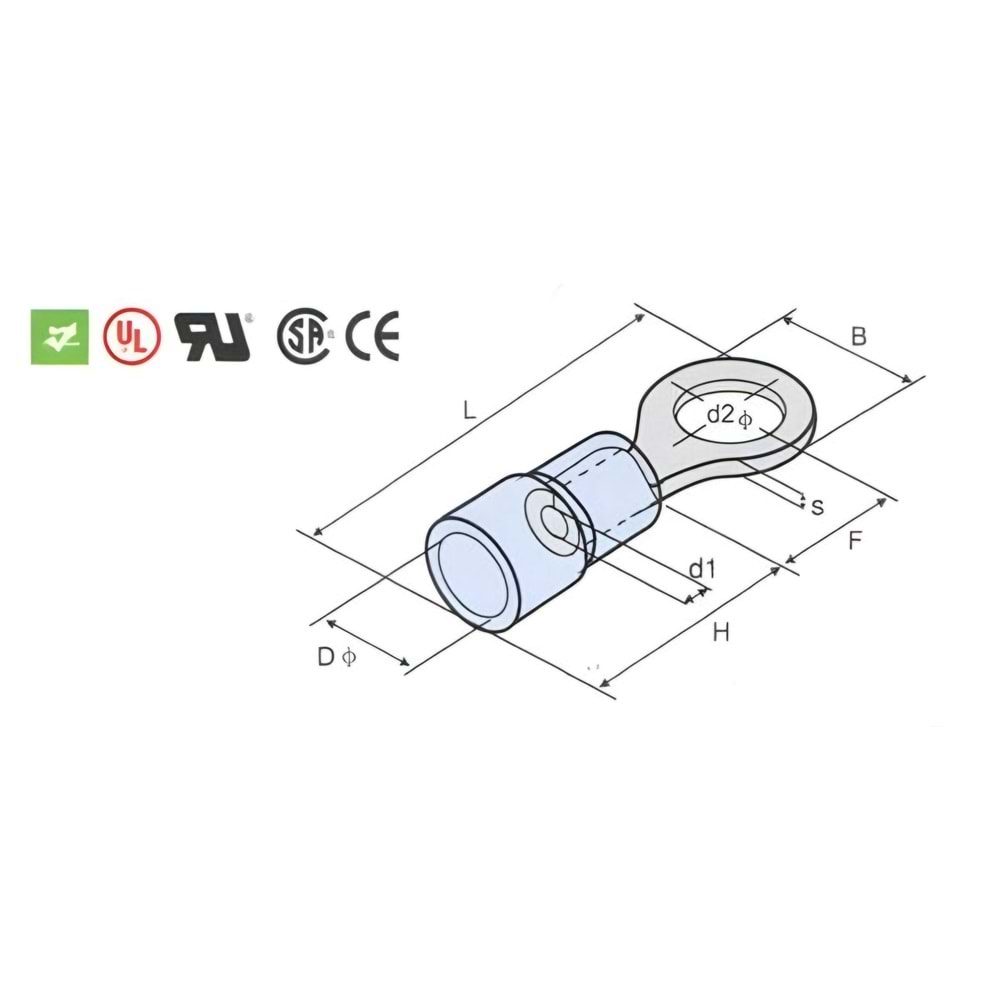 0.50-1.50mm2 İzoleli Yuvarlak Tip Kablo Ucu M4 Kırmızı Renk