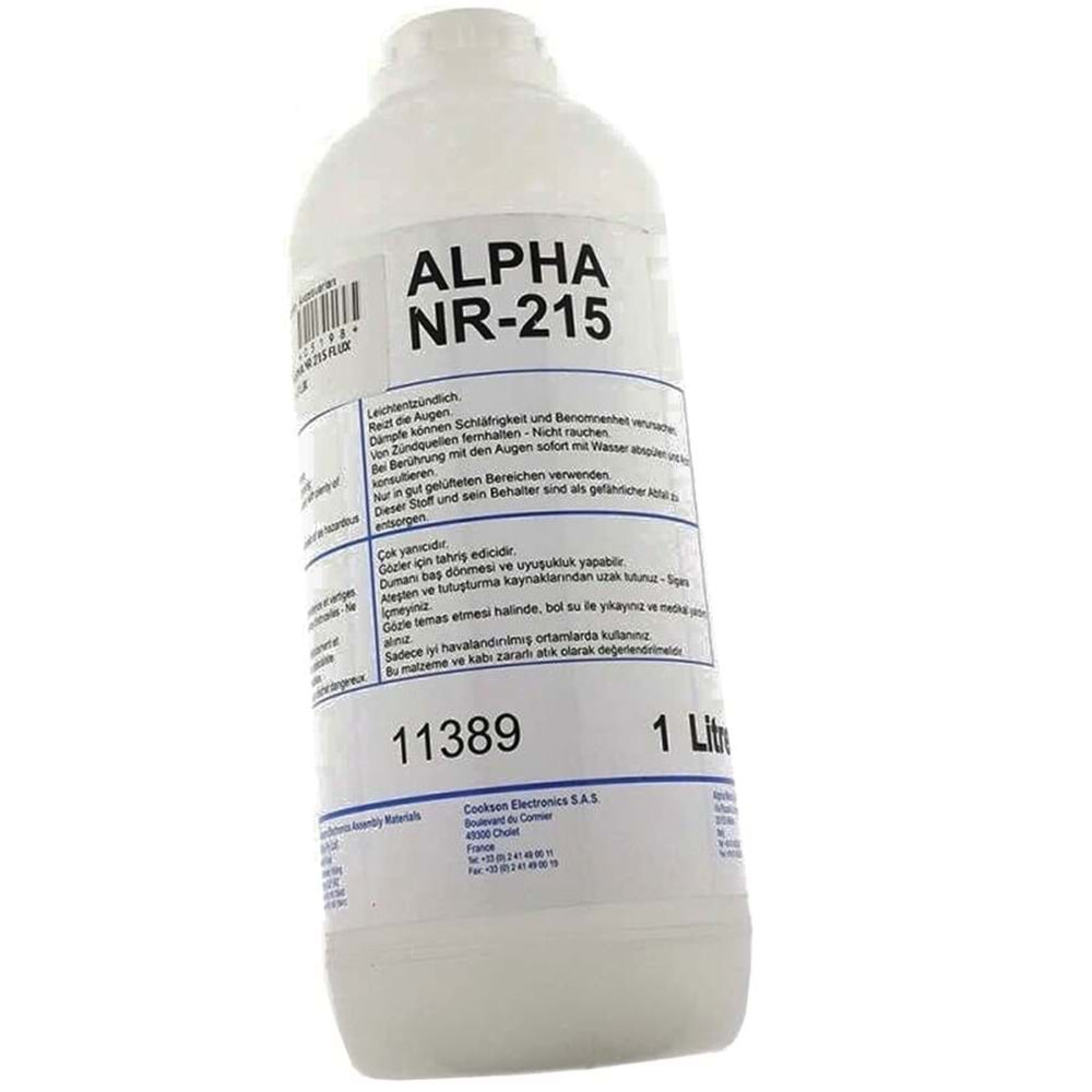 NR-215 Sıvı Flux Reçinesiz No-Clean 5 lt Alpha