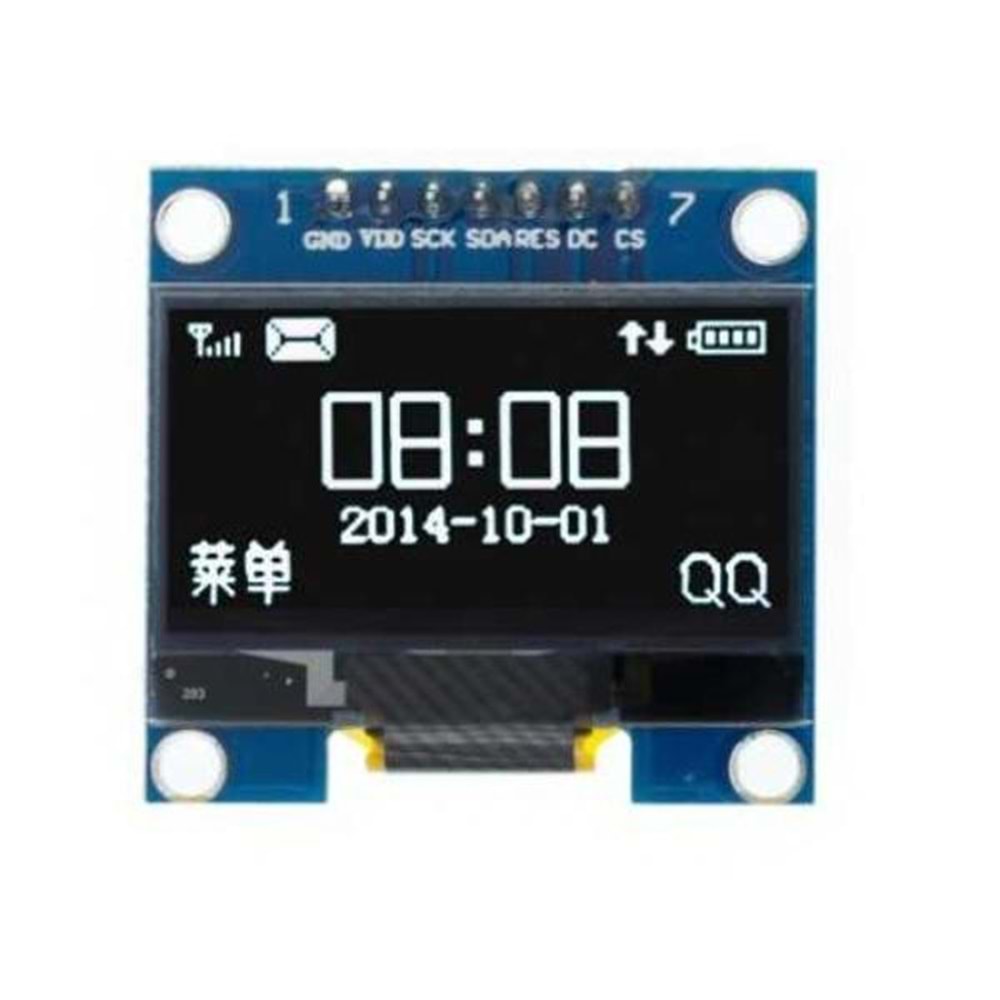 1.3 inç SPI OLED LCD Ekran Modülü + 7 Pin 128x64