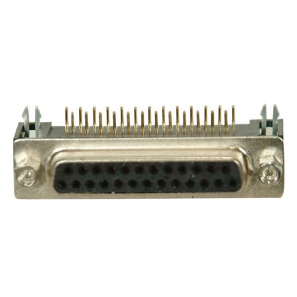 25 pin D-Sub Şase Dişi Konnektör 90 Derece PCB Tip
