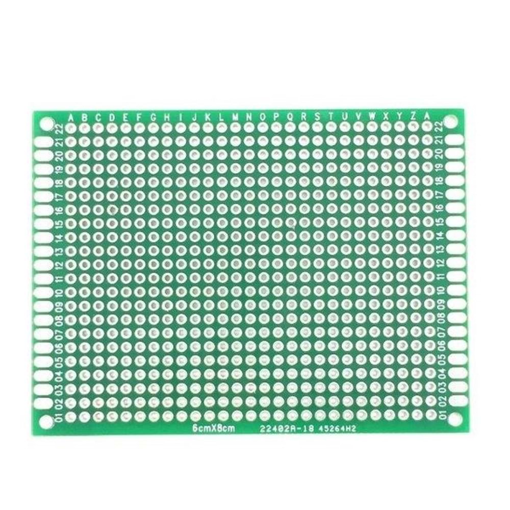 6X8 cm Çift Taraflı Delikli PCB Plaket, Pertinaks