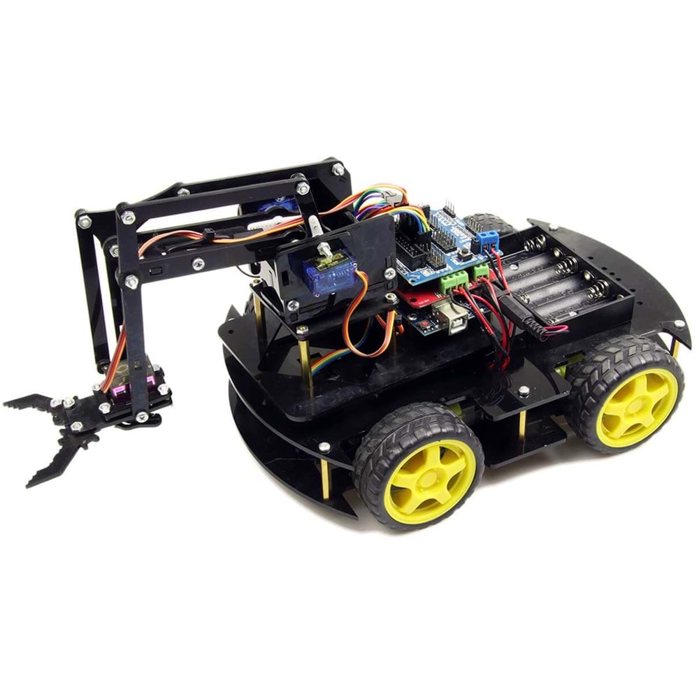 Arduino Robot Kollu 4WD Mobil Araba Kiti - (Demonte Montajsız)