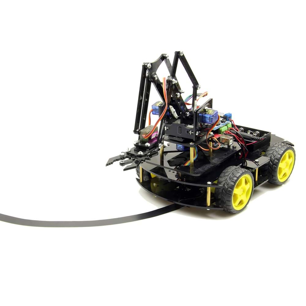 Arduino Robot Kollu 4WD Mobil Araba Kiti - (Demonte Montajsız)