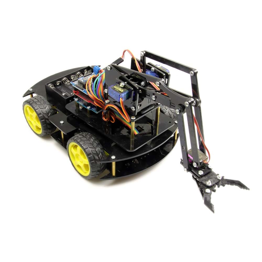 Arduino Robot Kollu 4WD Mobil Araba Kiti - (Demonte Montajsız)