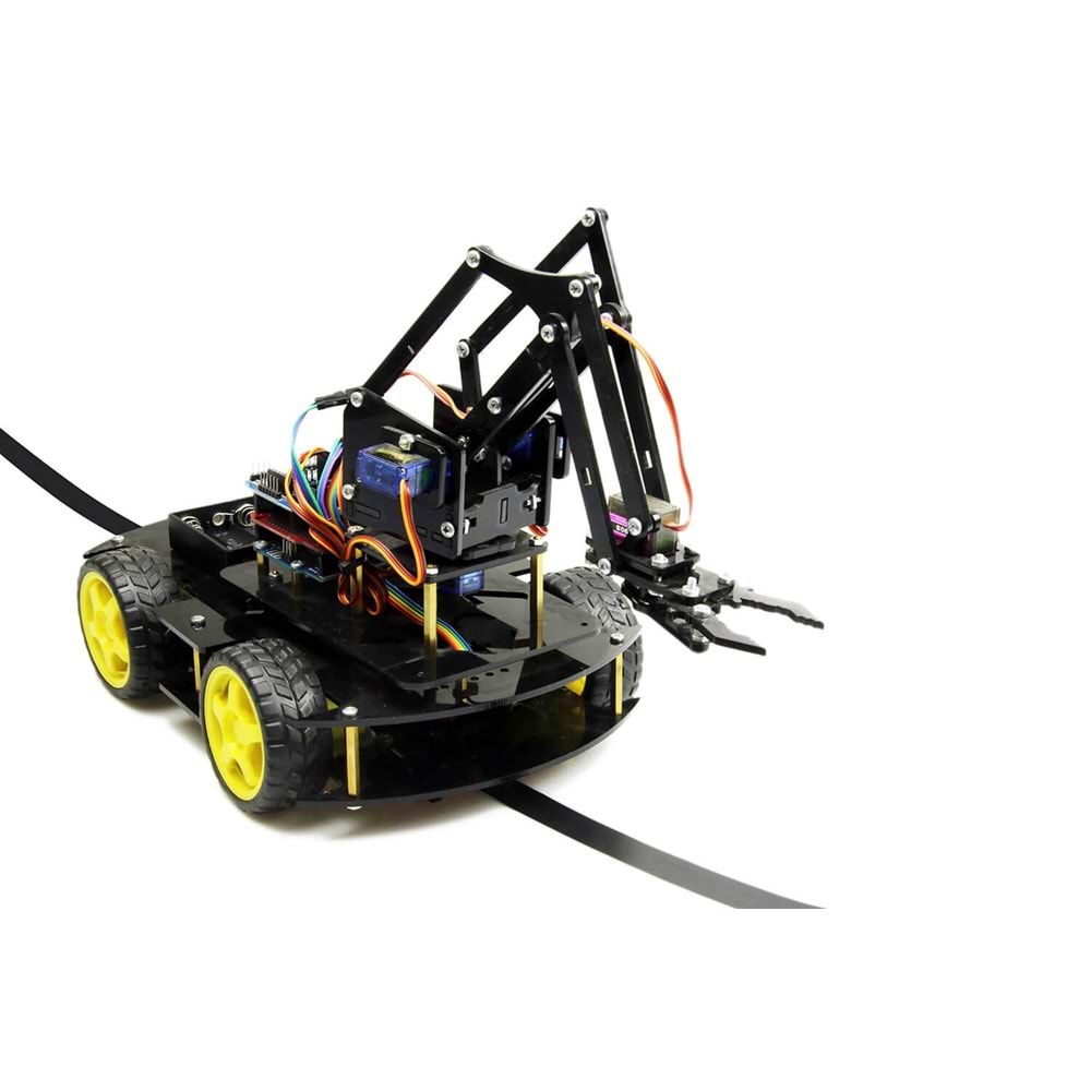 Arduino Robot Kollu 4WD Mobil Araba Kiti - (Demonte Montajsız)