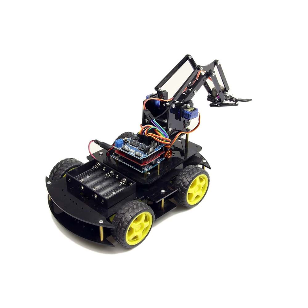 Arduino Robot Kollu 4WD Mobil Araba Kiti - (Demonte Montajsız)