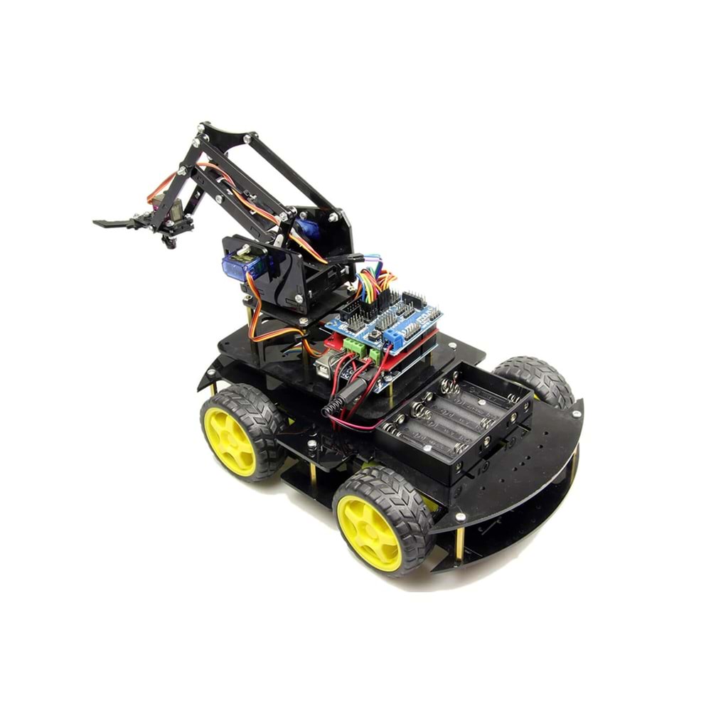 Arduino Robot Kollu 4WD Mobil Araba Kiti - (Demonte Montajsız)