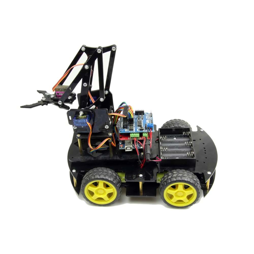 Arduino Robot Kollu 4WD Mobil Araba Kiti - (Demonte Montajsız)