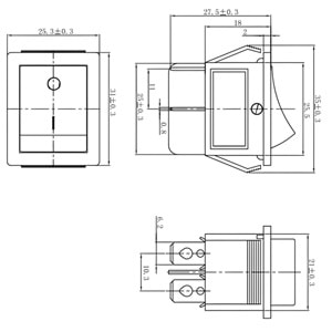 IC-104 Geniş Işıklı Anahtar On-Off 4P, Kırmızı Renk