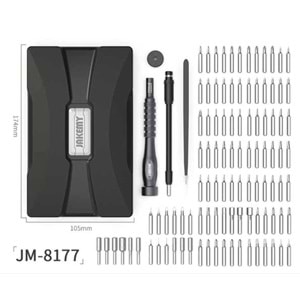 JM-8177 106+1 Parça Çok Amaçlı Tamir Seti, Pro Bit Set Jakemy