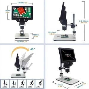 CMS-011 7 inch LCD Ekranlı 12MP 1200x Mikroskop Class