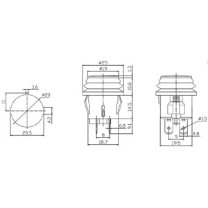 IC-180W Basmalı Yuvarlak Işıklı Kalıcı Anahtar 20A 12V DC Körüklü