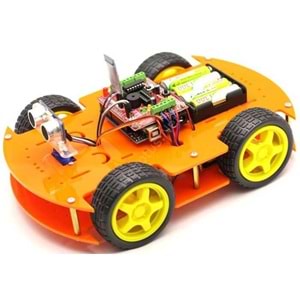 ROBOMOD 4WD Bluetooth Kontrollü Arduino Araba - Turuncu (Montajlı)