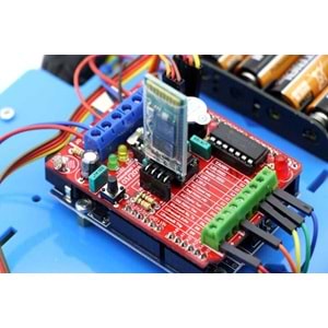 ROBOMOD 4WD Bluetooth Kontrollü Arduino Araba - Mavi (Montajlı)