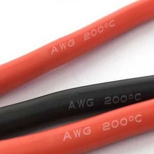 24 AWG Silikon Kablo Kırmızı - 1 Metre
