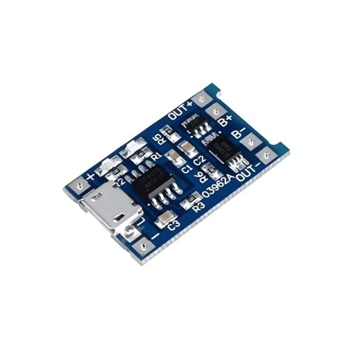 TP4056 5V 1A LI-Pil Şarj Modülü (Mikro USB) + Akım Korumalı