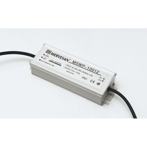 24V 4.25A 100W Sabit Voltaj SMPS IP-67, Dış Mekan Plastik Kasa MTWP-100-24P Mervesan
