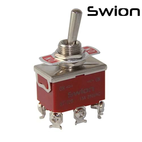 IC-157S Toggle Switch 6P On-Off Büyük Boy Çap 12mm Swion Vidalı 15A