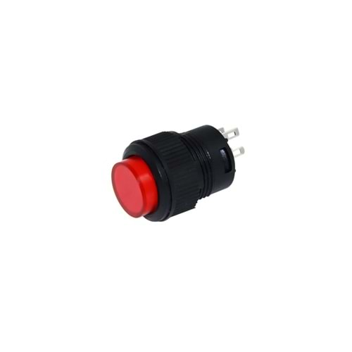 IC-180B 16mm Yaylı Buton 3V-12V-220V Led Işıklı Kırmızı Renk