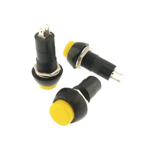 IC-191 Buton Çap 10mm Plastik (Pbs20B) Yaylı, Sarı Renk