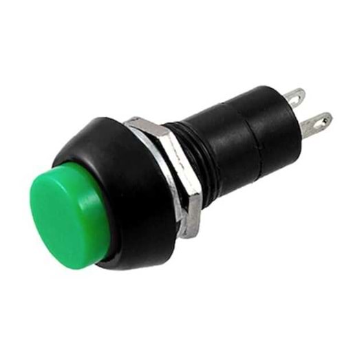 IC-186 Buton Çap 12mm Yaylı (Pbs11b), Yeşil Renk