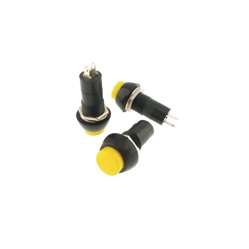 IC-185 Buton (Anahtar) Çap 12mm Kalıcılı, Sarı Renk