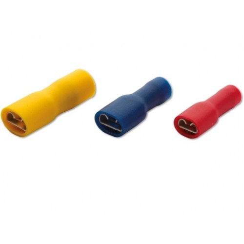 0.50-1.50mm2 Dişi Fatson Tip Tam İzoleli Kablo Ucu 0.8X6.35mm Kırmızı