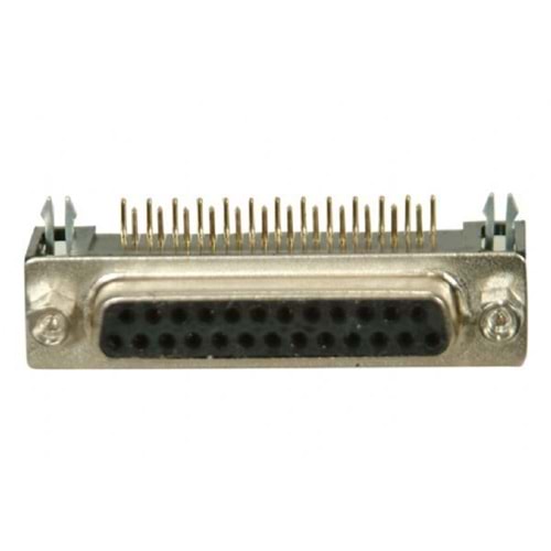 25 pin D-Sub Şase Dişi Konnektör 90 Derece PCB Tip