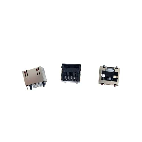 8P8C RJ-45 PCB Tip Metal Kasa Konnektör 180 Derece (Dik)