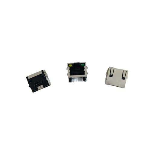 8P8C RJ-45 PCB Tip Metal Kasa LED'li Konnektör 90 Derece (Yatay)