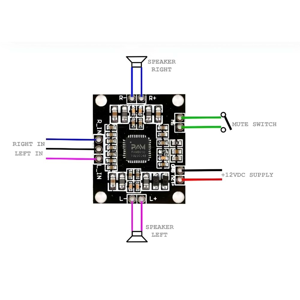PAM8610 2x15W Amplifikatör Devresi 15W Stereo Anfi - Amfi Ses Yükseltici
