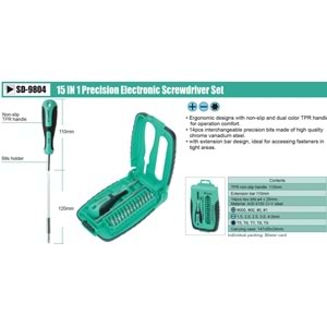 SD-9804 15 Parça Tornavida Seti Proskit