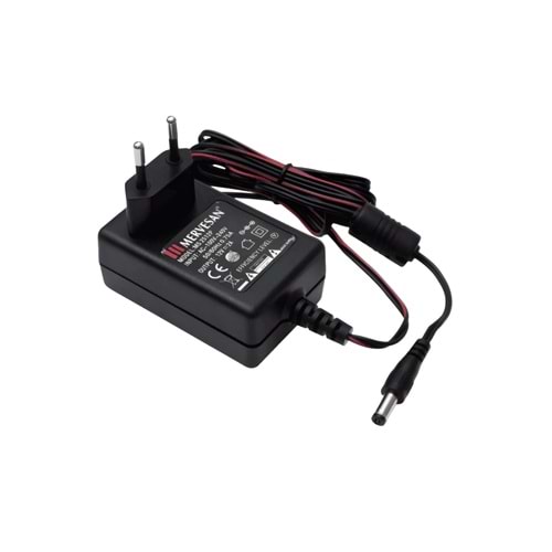 12V 2A 25W Priz Modeli Adaptör, Plastik Kasa MT-2512P Mervesan