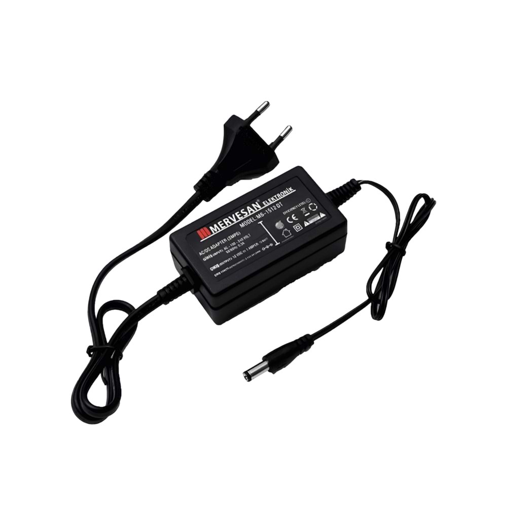 12V 1A 15W Masa Üstü Adaptör MT-1512DT Mervesan